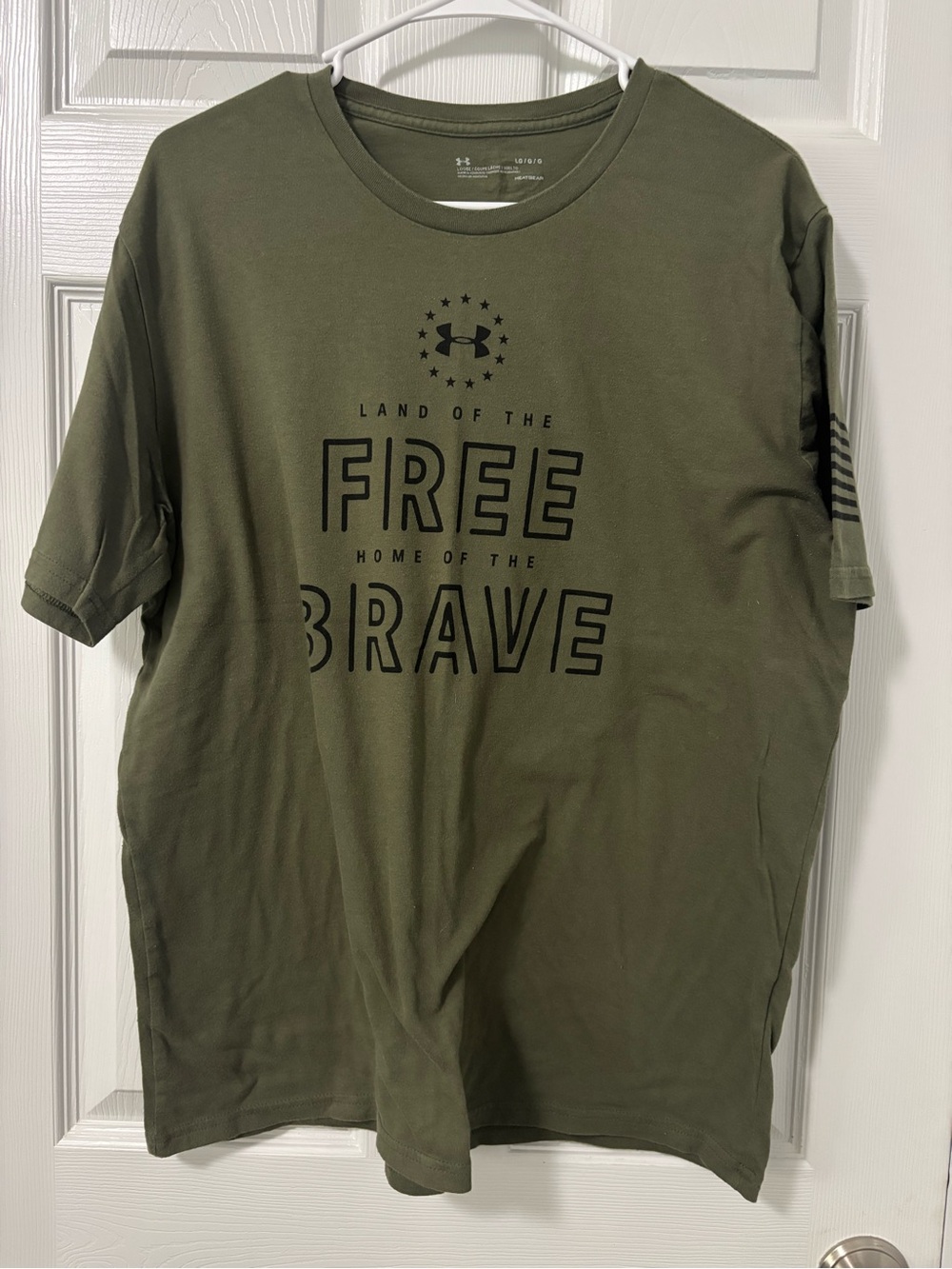 LG Olive Green Graphic Tee with Black Print